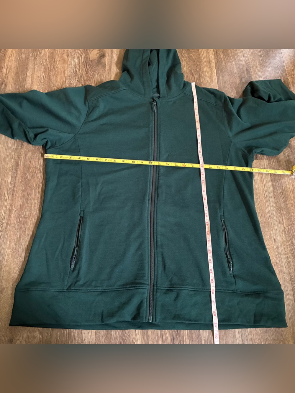 WoolX Darby Zip Up Hoodie Merino
wool Sweatshirt Dark Green - Picture 5 of 7